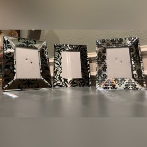 Set-2 Vintage Sicura of Italy Elegant and one Beveled Frame Black/Silver/ Mirror